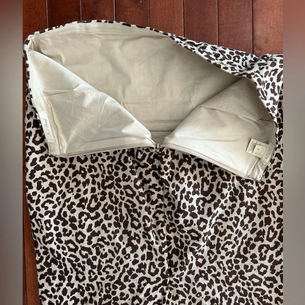 J. Crew Women's Animal Print Pencil Skirt Size 2